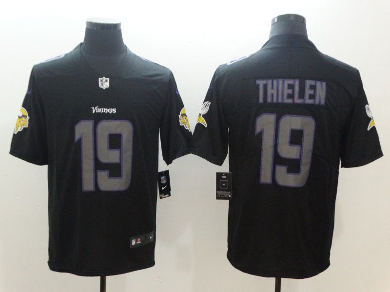 Men Minnesota Vikings 19 Thielen Nike Fashion Impact Black Color Rush Limited NFL Jerseys